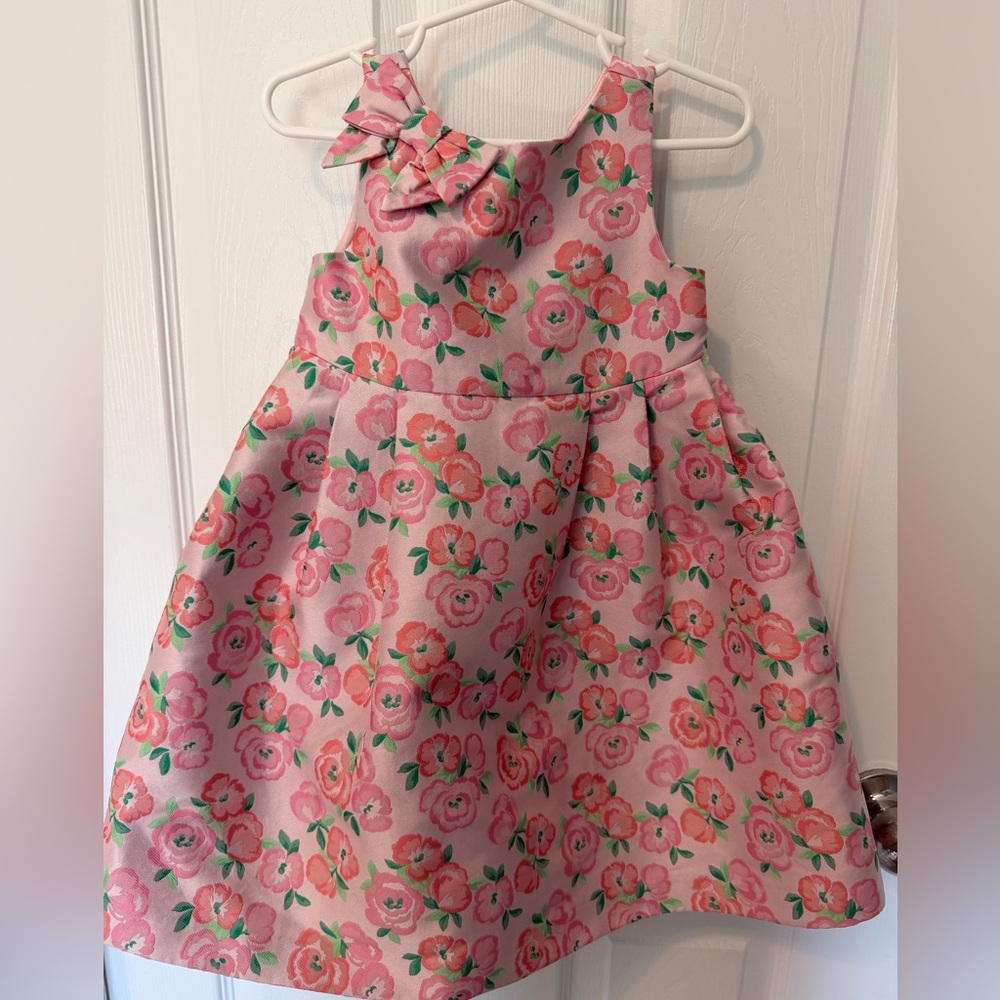 Janie and Jack Pink Floral Bow Dress